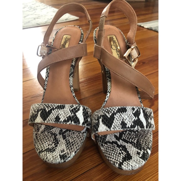 Halogen Shoes - Snake Skin Sandal Heels